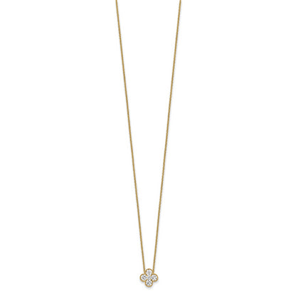 14K Yellow Gold True Origin 3/4 Carat Lab Grown Diamond Vs Def 18 Inch Bloom Floral Pendant Necklace