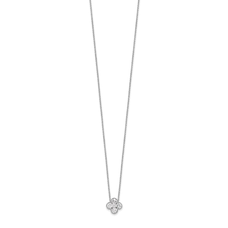 14K White Gold True Origin 1 Carat Lab Grown Diamond Vs Def 18 Inch Bloom Floral Pendant Necklace