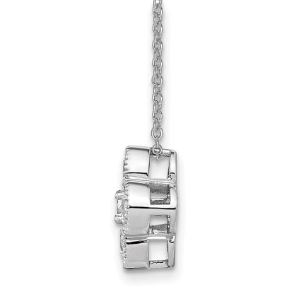 14K White Gold True Origin 1 Carat Lab Grown Diamond Vs Def 18 Inch Bloom Floral Pendant Necklace