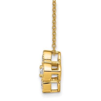 14K Yellow Gold True Origin 1 Carat Lab Grown Diamond Vs Def 18 Inch Bloom Floral Pendant Necklace