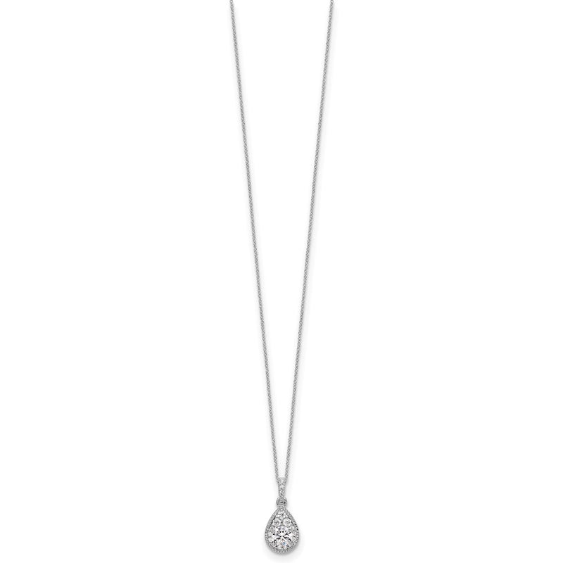 10k White Gold 1/2 Ct. Lab Grown Diamond VS/SI+ G+ 18 inch Teardrop Pendant Necklace