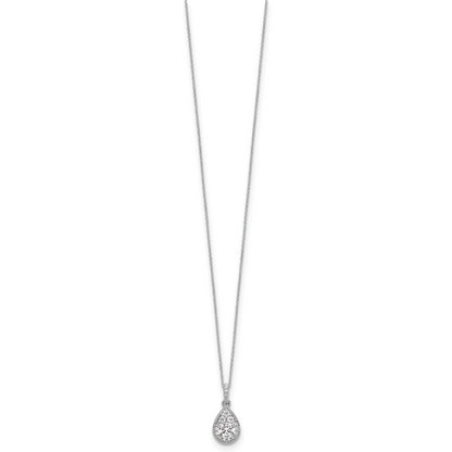 10k White Gold 1/2 Ct. Lab Grown Diamond VS/SI+ G+ 18 inch Teardrop Pendant Necklace