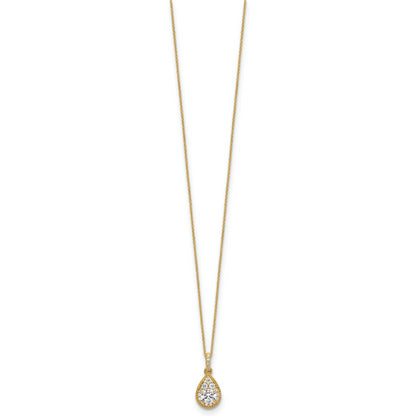 14k Yellow Gold 1/2 Ct. Lab Grown Diamond VS/SI+ G+ 18 inch Teardrop Pendant Necklace