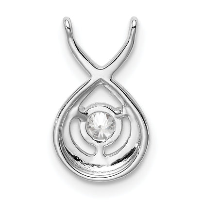 14k White Gold 1/5 Ct. Lab Grown Diamond VS/SI+ G+ Teardrop Chain Slide Pendant