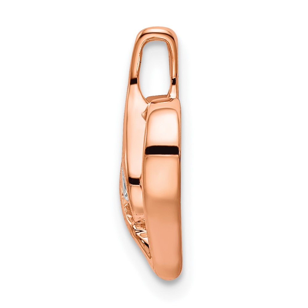 14k Rose Gold 1/10 Ct. Lab Grown Diamond VS/SI+ G+ Bezel Open Heart Pendant