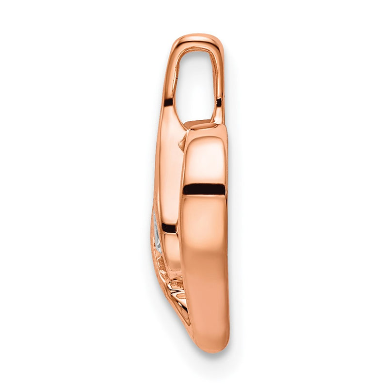 14k Rose Gold 1/10 Ct. Lab Grown Diamond VS/SI+ G+ Bezel Open Heart Pendant