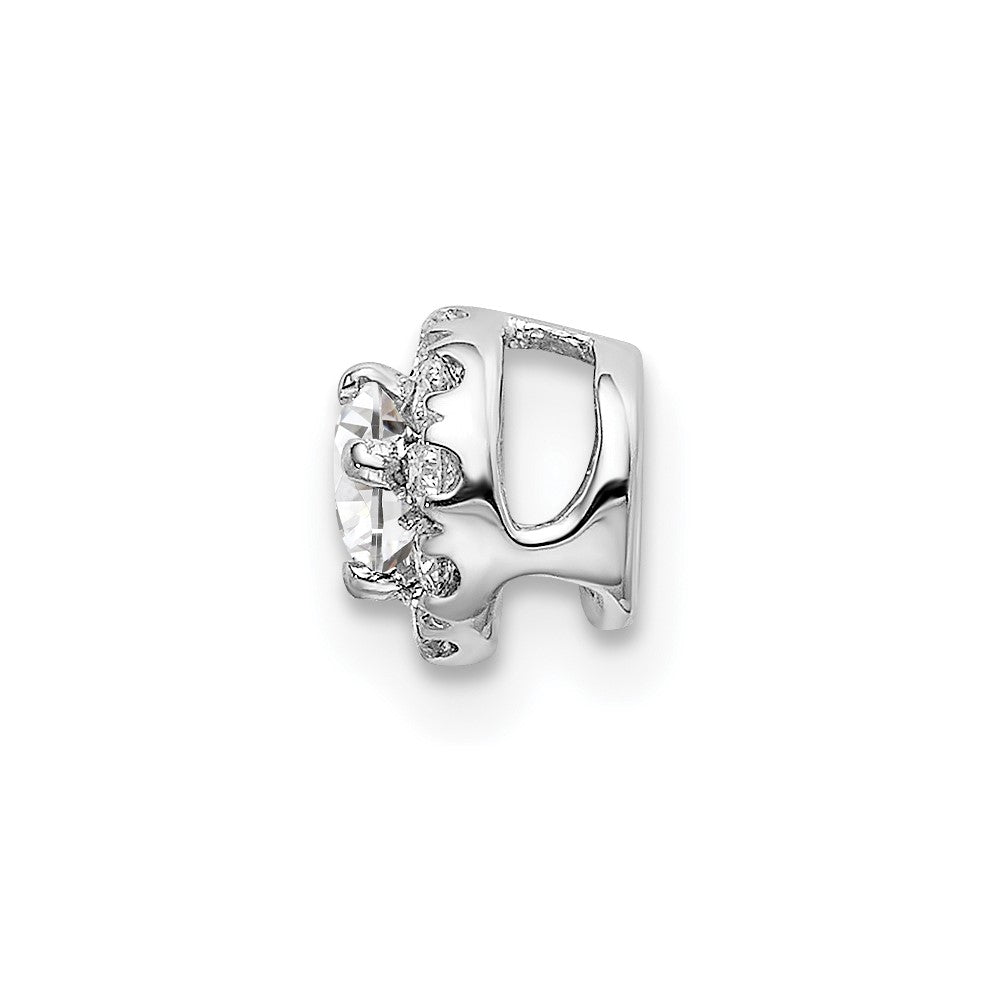 14k White Gold 1/4 Ct. Lab Grown Diamond VS/SI+ G+ Round Halo Chain Slide Pendant