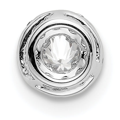 14k White Gold 1/4 Ct. Lab Grown Diamond VS/SI+ G+ Round Halo Chain Slide Pendant