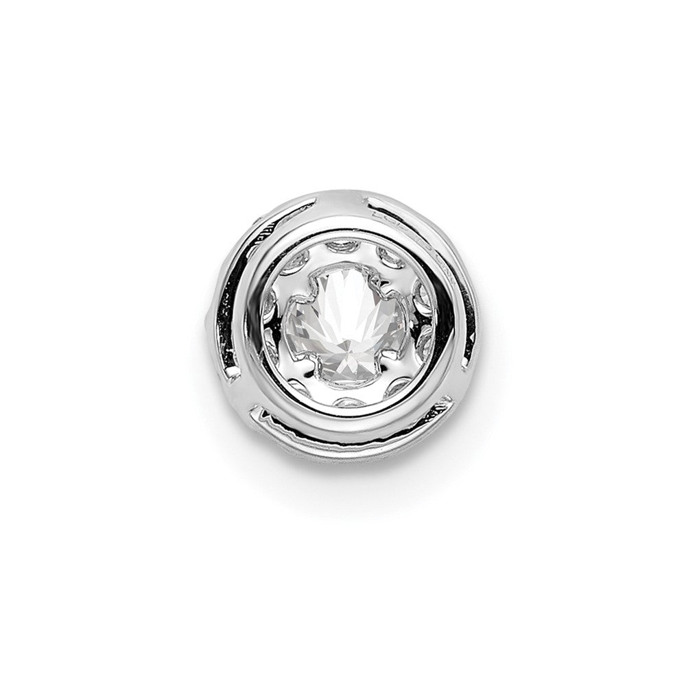 14k White Gold 1/3 Ct. Lab Grown Diamond VS/SI+ G+ Round Halo Chain Slide Pendant