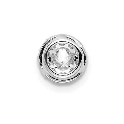 14k White Gold 1/3 Ct. Lab Grown Diamond VS/SI+ G+ Round Halo Chain Slide Pendant