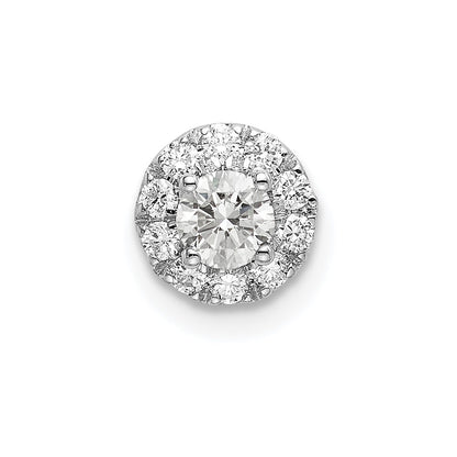 14k White Gold 1/3 Ct. Lab Grown Diamond VS/SI+ G+ Round Halo Chain Slide Pendant