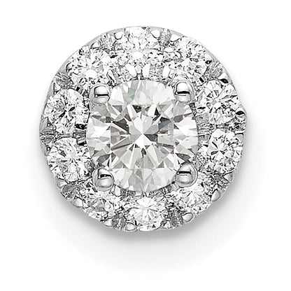 14k White Gold 1/3 Ct. Lab Grown Diamond VS/SI+ G+ Round Halo Chain Slide Pendant