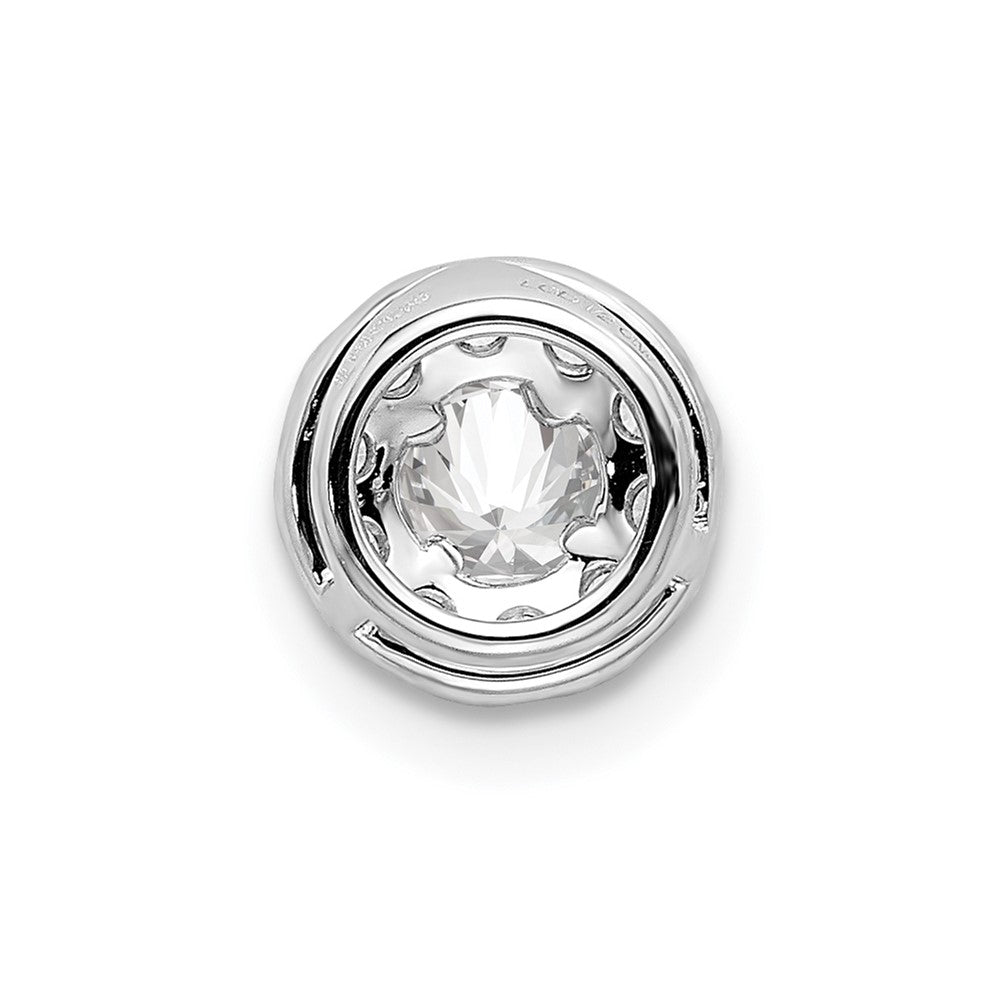 14k White Gold 1/2 Ct. Lab Grown Diamond VS/SI+ G+ Round Halo Chain Slide Pendant
