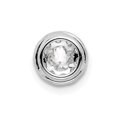 14k White Gold 1/2 Ct. Lab Grown Diamond VS/SI+ G+ Round Halo Chain Slide Pendant