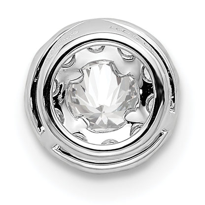 14k White Gold 1/2 Ct. Lab Grown Diamond VS/SI+ G+ Round Halo Chain Slide Pendant