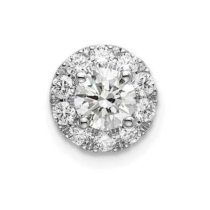 14k White Gold 3/4 Ct. Lab Grown Diamond VS/SI+ G+ Round Halo Chain Slide Pendant