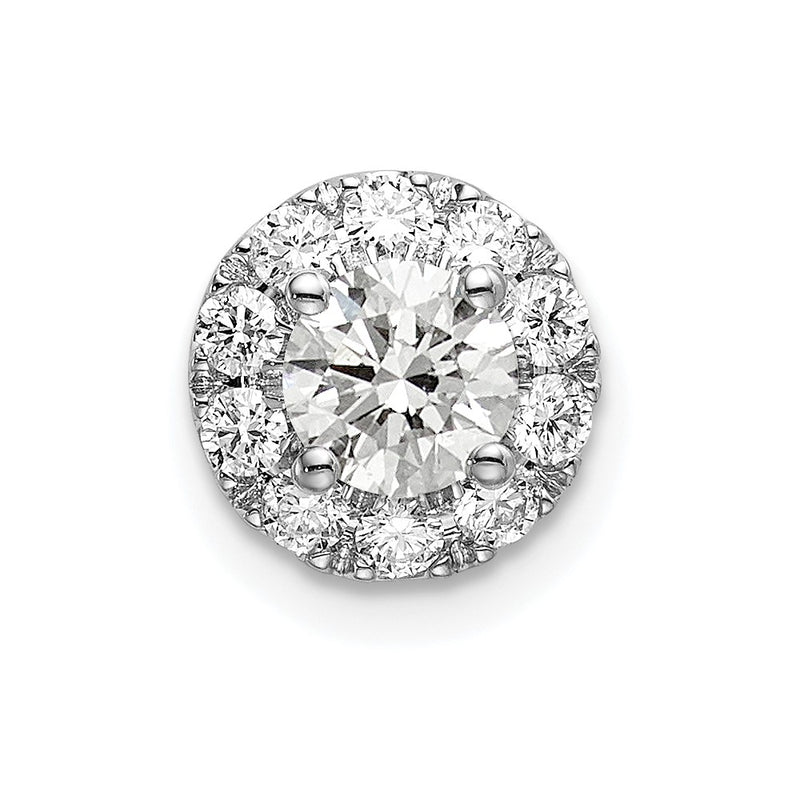 14k White Gold 3/4 Ct. Lab Grown Diamond VS/SI+ G+ Round Halo Chain Slide Pendant