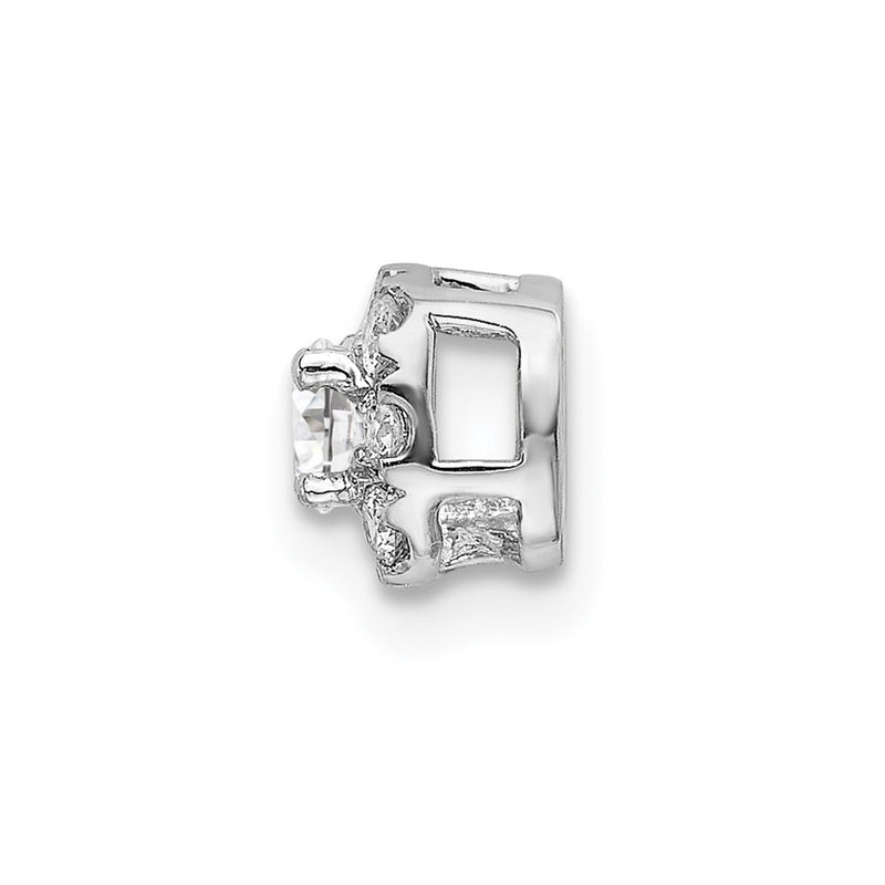 14k White Gold 1/4 Ct. Lab Grown Diamond VS/SI+ G+ Cushion Halo Chain Slide Pendant