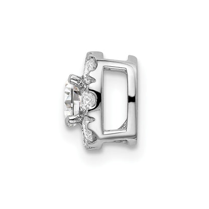 14k White Gold 1/2 Ct. Lab Grown Diamond VS/SI+ G+ Complete Cushion Halo Chain Slide Pendant