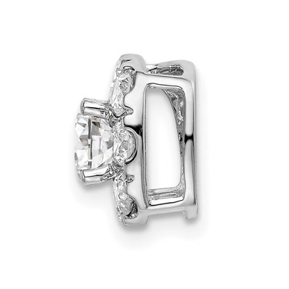 14k White Gold 1 Ct. Lab Grown Diamond VS/SI+ G+ Cushion Halo Chain Slide Pendant