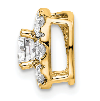 14k Yellow Gold 1 Ct. Lab Grown Diamond VS/SI+ G+ Cushion Halo Chain Slide Pendant