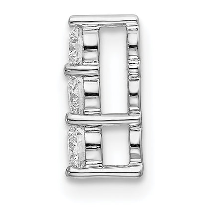14k White Gold 1/4 Ct. Lab Grown Diamond VS/SI+ G+ Three Stone Chain Slide Pendant