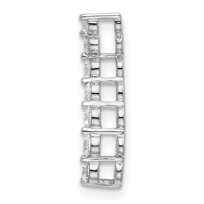 14k White Gold 1/3 Ct. Lab Grown Diamond VS/SI+ G+ Seven Stone Curved Bar Chain Slide Pendant