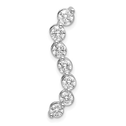 14k White Gold 1 Ct. Lab Grown Diamond VS/SI+ G+ Seven Stone Curved Bar Chain Slide Pendant