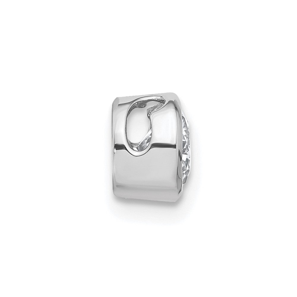 14k White Gold 1/2 Ct. Lab Grown Diamond VS/SI+ G+ Round Bezel Chain Slide Pendant