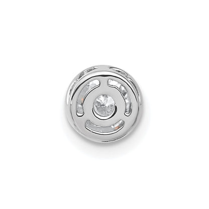 14k White Gold 1/2 Ct. Lab Grown Diamond VS/SI+ G+ Round Bezel Chain Slide Pendant