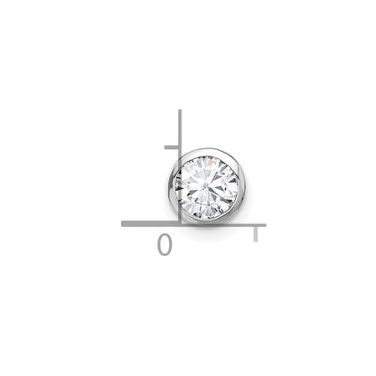 14k White Gold 1/2 Ct. Lab Grown Diamond VS/SI+ G+ Round Bezel Chain Slide Pendant