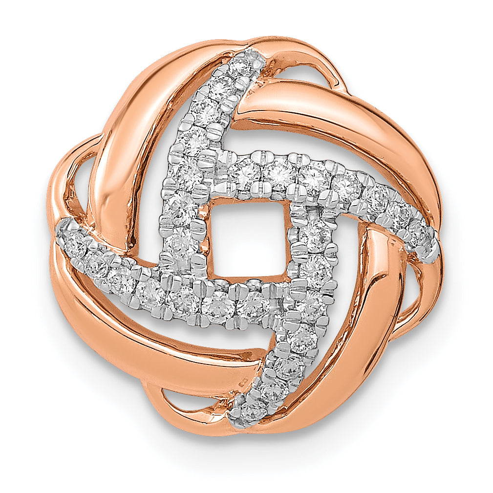 14K Rose Gold Lab Grown VS/SI+ G+ Diamond Love Knot Chain Slide