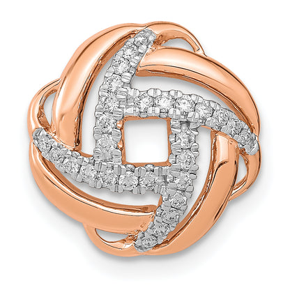 14K Rose Gold Lab Grown VS/SI+ G+ Diamond Love Knot Chain Slide