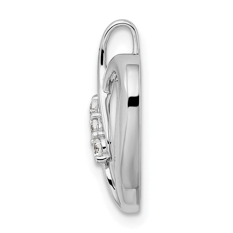 14k White Gold 1/10 Ct. Lab Grown Diamond VS/SI+ G+ Open Heart Pendant