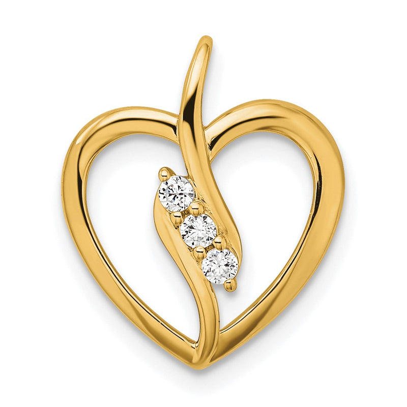 14k Yellow Gold 1/10 Ct. Lab Grown Diamond VS/SI+ G+ Open Heart Pendant