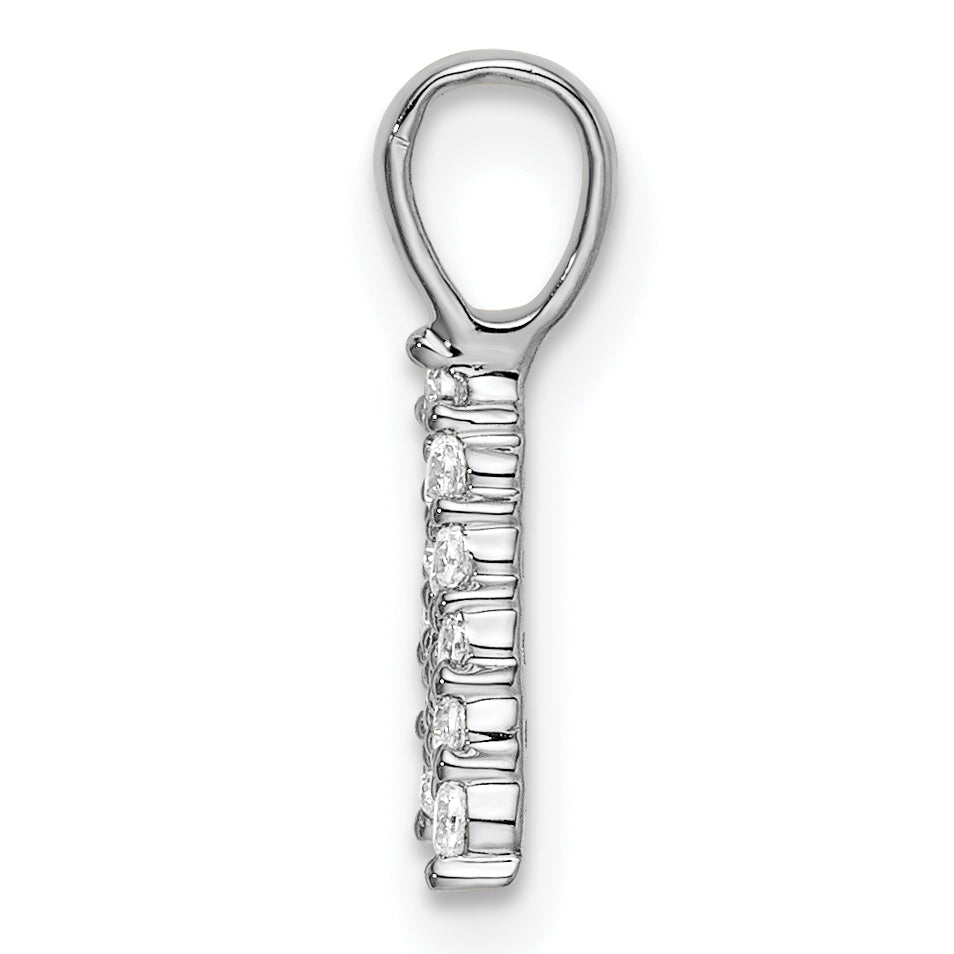 14k White Gold 1/8 Ct. Lab Grown Diamond VS/SI+ G+ Letter A Initial Pendant