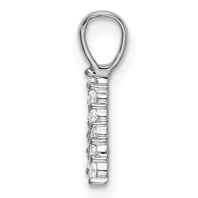 14k White Gold 1/8 Ct. Lab Grown Diamond VS/SI+ G+ Letter A Initial Pendant
