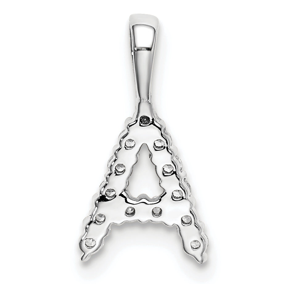 14k White Gold 1/8 Ct. Lab Grown Diamond VS/SI+ G+ Letter A Initial Pendant