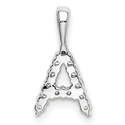14k White Gold 1/8 Ct. Lab Grown Diamond VS/SI+ G+ Letter A Initial Pendant