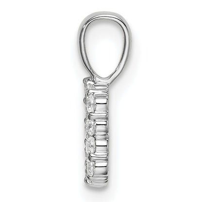 14k White Gold 1/8 Ct. Lab Grown Diamond VS/SI+ G+ Letter B Intitial Pendant