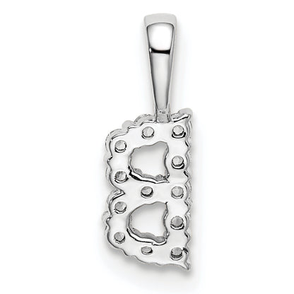 14k White Gold 1/8 Ct. Lab Grown Diamond VS/SI+ G+ Letter B Intitial Pendant
