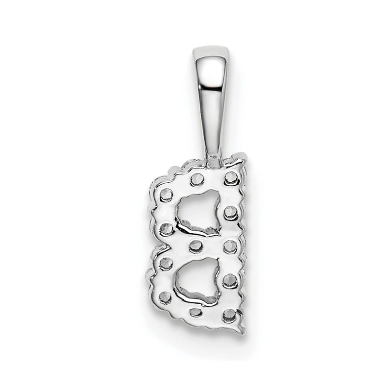 14k White Gold 1/8 Ct. Lab Grown Diamond VS/SI+ G+ Letter B Intitial Pendant
