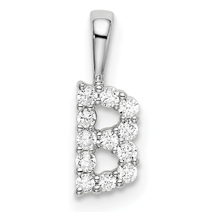 14k White Gold 1/8 Ct. Lab Grown Diamond VS/SI+ G+ Letter B Intitial Pendant