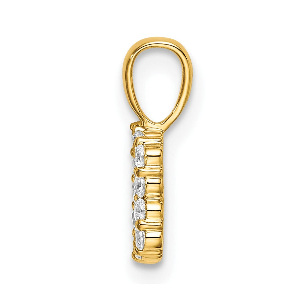 14k Yellow Gold 1/8 Ct. Lab Grown Diamond VS/SI+ G+ Letter B Intitial Pendant