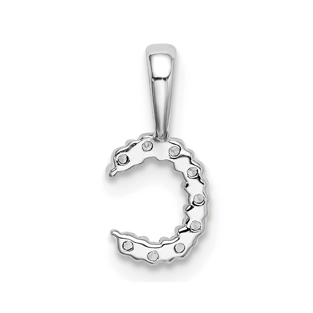 14k White Gold 1/10 Ct. Lab Grown Diamond VS/SI+ G+ Letter C Initial Pendant