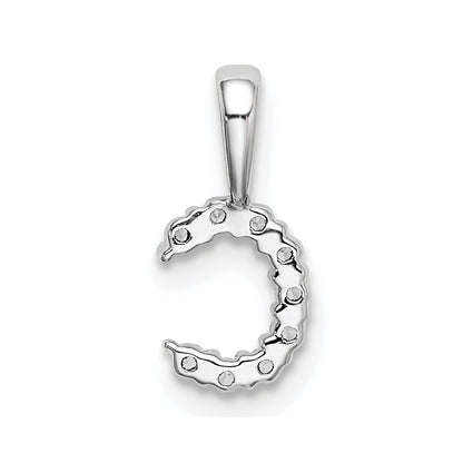 14k White Gold 1/10 Ct. Lab Grown Diamond VS/SI+ G+ Letter C Initial Pendant