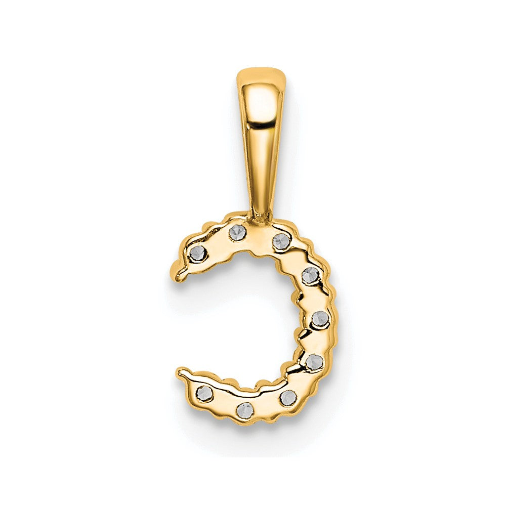 14k Yellow Gold 1/10 Ct. Lab Grown Diamond VS/SI+ G+ Letter C Initial Pendant