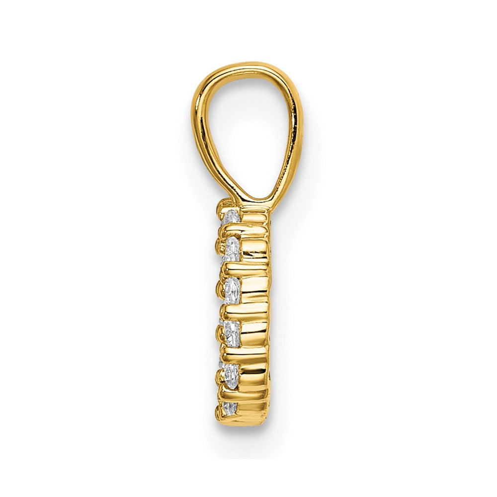 14k Yellow Gold 1/10 Ct. Lab Grown Diamond VS/SI+ G+ Letter D Initial Pendant