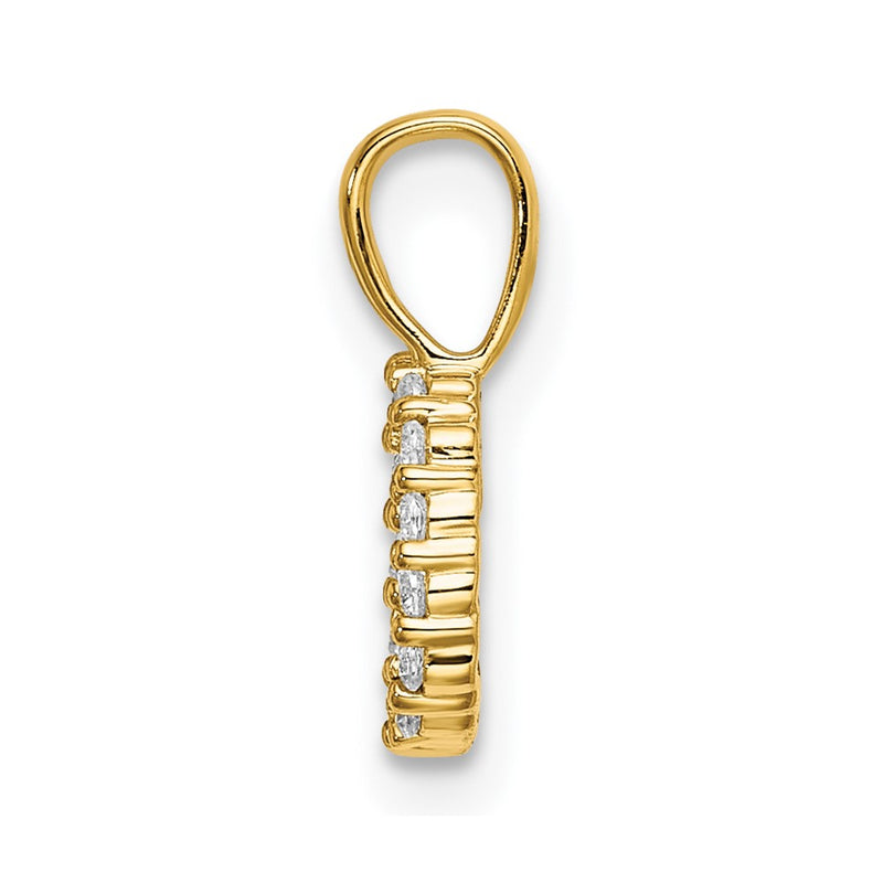 14k Yellow Gold 1/10 Ct. Lab Grown Diamond VS/SI+ G+ Letter D Initial Pendant