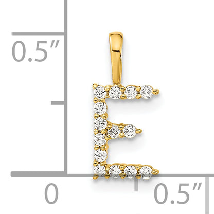 14k Yellow Gold 1/8 Ct. Lab Grown Diamond VS/SI+ G+ Letter E Initial Pendant